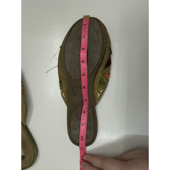 Candies Womens Flats Size Unknown Green Slip On Beaded Embellished - Picture 8 of 9